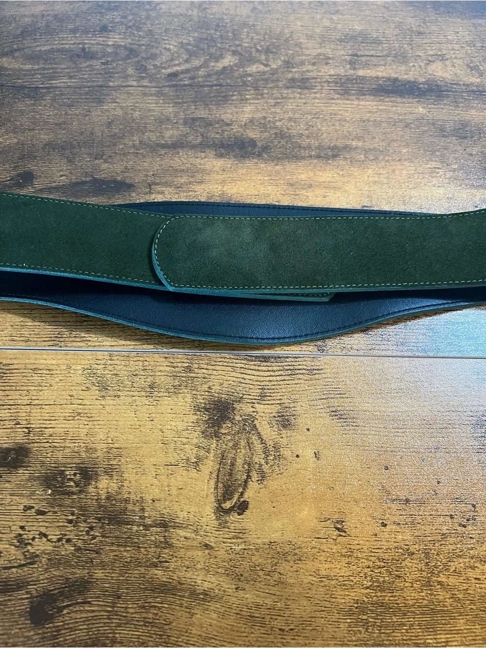 Vintage leather belt, suede, back closure, EUC, size medium/large